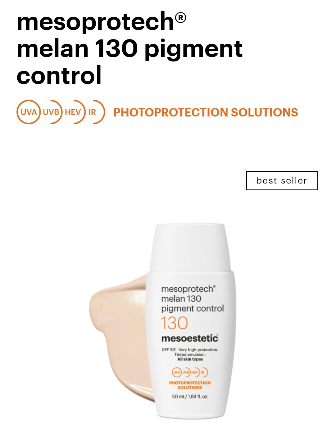 Sehr hoher, getönter Sonnenschutz , für Haut mit Pigmentstörungen geeignet.